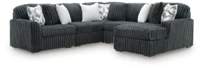 Ashley Furniture 98105S23 Ashley Furniture 98105S23 Midnight-Madness - 5-Piece Sectional With RAF Corner Chaise - Gunmetal