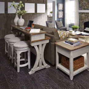 Liberty Furniture 652-OT-4PCS Farmhouse Reimagined - 4 Piece Dining Room Set - Antique White / Chestnut Tops
