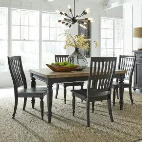Liberty Furniture 879-DR-5RLS Harvest Home - 5 Piece Reactangular Table Set - Black