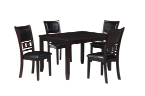 New Classic D1701-548-EBY New Classic D1701-548-EBY Gia - 5 Piece Rectangle Dining Set (Table & 4 Chairs) - Ebony