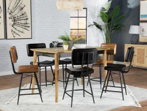 Coaster Fine Furniture 110578-S7 Partridge - 7 Piece Counter Dining Set - Espresso And Camel