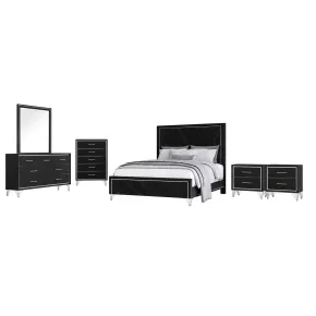 New Classic 00-B1891-36N New Classic 00-B1891-36N Ava - 5/0 Queen 6 Piece Bedroom Set (Bed, Dresser, Mirror, Chest, 2 Nightstands) - Black