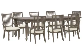 Pulaski Furniture P413240-KIT22 Pulaski Furniture P413240-KIT22 Madison Ridge - Extendable Leg Dining Table With 8 Arm Chairs - Natural Bark