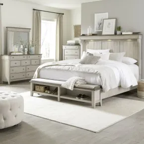 Liberty Furniture 457-BR-QMSDMC Liberty Furniture 457-BR-QMSDMC Ivy Hollow - 4 Piece Bedroom Set (Queen Mantle Storage Bed, Dresser & Mirror, Chest) - Weathered Linen / Dusty Taupe
