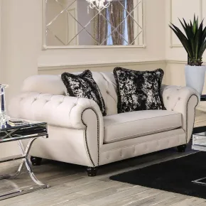 Furniture of America SM2292-LV Gilda - Loveseat - Beige / Black