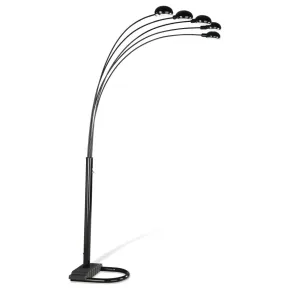 CoasterEveryday 1297A Kayd - Arc 5-Light Dome Shade Metal Floor Lamp - Black