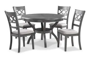 New Classic D1719-50S-GRY Cori - 5 Piece Round Dining Set - Gray