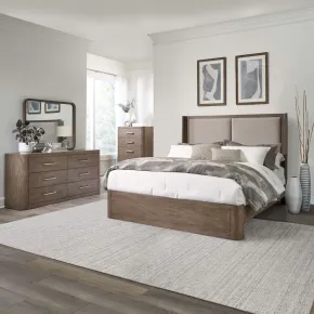 Liberty Furniture 306-BR-KSHDMC Liberty Furniture 306-BR-KSHDMC South Bend - 4 Piece Bedroom Set (King Shelter Bed, Dresser & Mirror, Chest) - Burnished Clay