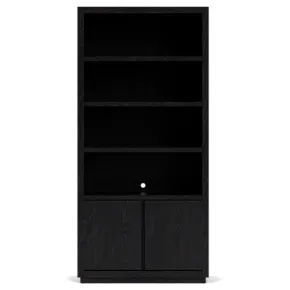 Riverside Furniture 93137 Westwood Dark - Bookcase - Whiskey / Ebony Whiskey Oak