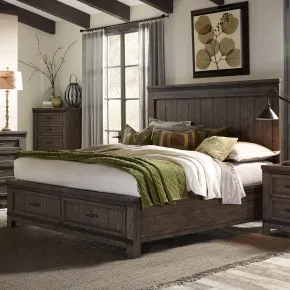 Liberty Furniture 759-BR-QSB Thornwood Hills - Queen Storage Bed - Rock Beaten Brown