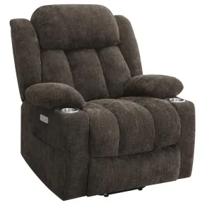 Coaster Fine Furniture 603233P Houston - Upholstered Power Lift Recliner Chair - Dark Brown