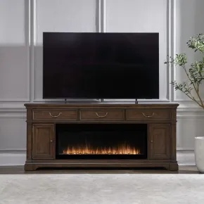Liberty Furniture FIRE-BOX-512-84FTS Fireplace TV Consoles - 512 84" Console With Fire FTS - Brown