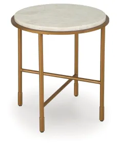 Ashley Furniture T643-6 Ashley Furniture T643-6 Alben - Round End Table - Antique Gold