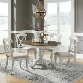 Liberty Furniture 303W-CD-5PDS Ocean Isle - 5 Piece Pedestal Table Set - Antique White