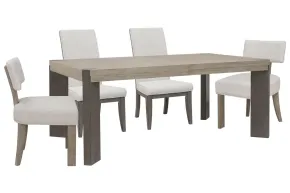 Pulaski Furniture P402240-KIT57 Pulaski Furniture P402240-KIT57 Anderson Park - Leg Dining Table With 2 Klismos Dining Chairs And 2 Upholstered Side Chairs - Moose Trail / Frontier Brown