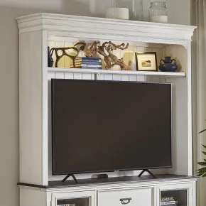 Liberty Furniture 417-EC73 Allyson Park - Entertainment Hutch - Wirebrushed White / Charcoal