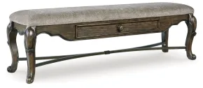 Ashley Furniture D947-00 Maylee - Upholstered Storage Bench - Dark Brown