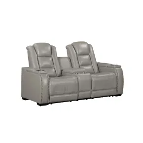New Classic L3183A-25P2-LGY Breckenridge II - Console Loveseat With Power Headrest & Footrest - Light - Gray
