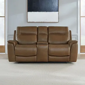 Liberty Furniture 7016CN-23P Collins - Loveseat With Console P3 & ZG - York Chestnut