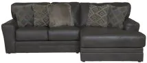 Jackson 4378/46/76-28 Jackson 4378/46/76-28 Denali - 2 Piece Italian Leather Match Sofa Chaise With Right Side Facing Chaise - Steel