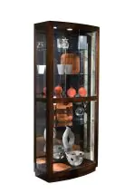 Pulaski Furniture 21221 PFC Curios - Curved Front 5 Shelf Curio Cabinet - Mahogany Brown