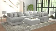 Jackson 3480/75/30/72/28-18 Jackson 3480/75/30/72/28-18 Titan - 3 Piece Sectional With Comfort Coil Seating, 9 Included Accent Pillows And 1 Included Cocktail Ottoman (Left Side Facing Chaise) - Moonstruck