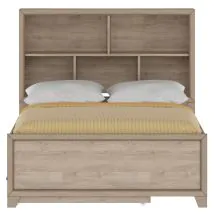 Samuel Lawrence Furniture S496-YBR-15 River Creek - Full Bed with Bookcase Headboard and Trundle - River Birch Brown