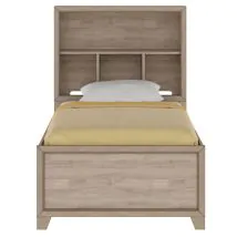 Samuel Lawrence Furniture S496-YBR-13 River Creek - Twin Bed with Bookcase Headboard and Trundle - River Birch Brown