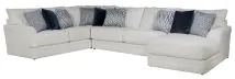 Jackson 2470/30/72/75-21 Jackson 2470/30/72/75-21 Polaris - 3 Piece Sectional With Comfort Coil Seating And 9 Included Accent Pillows (Left Side Facing Chaise) - Sugar