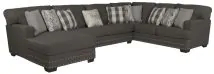 Jackson 5473/72/30/75-58 Jackson 5473/72/30/75-58 Crawford - 3 Piece Sectional With LSF Chaise And 10 Included Accent Pillows - Dark Gray