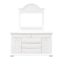 Liberty Furniture 607-BR-DM Summer House - Dresser & Mirror - White