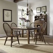 Liberty Furniture 382-DR-5RLS Liberty Furniture 382-DR-5RLS Hearthstone Ridge - 5 Piece Rectangular Table Set - Tobacco / Black