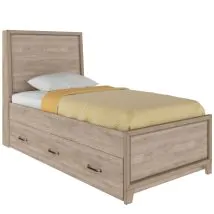 Samuel Lawrence Furniture S496-YBR-K10 River Creek - Twin Panel Bed with Trundle - River Birch Brown