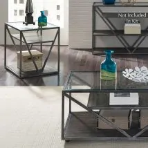 Liberty Furniture 37-OT-3PCS Arista - 3 Piece Table Set (1 Cocktail 2 End Tables) - Cobblestone Brown / Gray Dusty