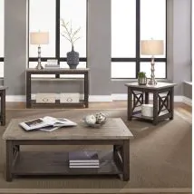 Liberty Furniture 422-OT-3PCS Heatherbrook - 3 Piece Table Set (1 Cocktail 2 End Tables) - Charcoal & Ash