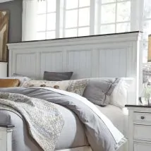 Liberty Furniture 417-BR13 Liberty Furniture 417-BR13 Allyson Park - Queen Panel Headboard - Wirebrushed White / Charcoal