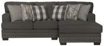 Jackson 5473/46/76-58 Jackson 5473/46/76-58 Crawford - 2 Piece Sofa Chaise With RSF Chaise With 6 Included Accent Pillows - Dark Gray