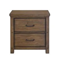 Samuel Lawrence Furniture S918-450 Cambridge - 2-Drawer Nightstand with USB - Brown