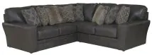 Jackson 4378/42/62-28 Jackson 4378/42/62-28 Denali - 2 Piece Italian Leather Match Sectional With 8 Included Accent Pillows - Steel