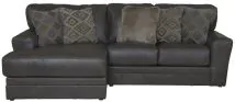 Jackson 4378/42/75-28 Jackson 4378/42/75-28 Denali - 2 Piece Italian Leather Match Sofa Chaise With Left Side Facing Chaise - Steel