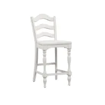 Liberty Furniture 244-B200024 Magnolia Manor - Ladder Back Counter Chair - Antique White