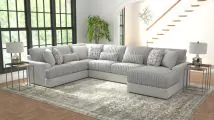 Jackson 3480/62/30/76-18 Jackson 3480/62/30/76-18 Titan - 3 Piece Sectional With Comfort Coil Seating And 9 Included Accent Pillows (Right Side Facing Chaise) - Moonstruck