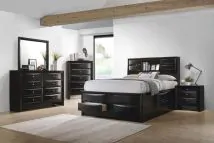 CoasterEssence 202701KW-S5 Briana - 5 Piece California King Bedroom Set - Black