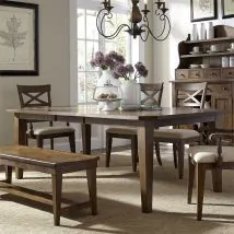 Liberty Furniture 382-T4408 Hearthstone Ridge - Rectangular Leg Table - Dark Brown
