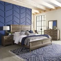 Liberty Furniture 384-BR-QPBDMN Liberty Furniture 384-BR-QPBDMN Ridgecrest - 4 Piece Bedroom Set (Queen Panel Bed, Dresser & Mirror, Nightstand) - Cobblestone