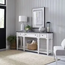 Liberty Furniture 417-AT72 Allyson Park - Hall Table - Wirebrushed White / Charcoal