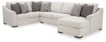 Benchcraft® 54102S2 Koralynn - 3-Piece Sectional With Raf Corner Chaise - Stone