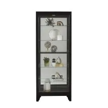 Pulaski Furniture 21218 PFC Curios - Lighted Gallery Style 5 Shelf Curio Cabinet - Onyx Black