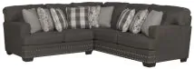 Jackson 5473/72/46-58 Jackson 5473/72/46-58 Crawford - 2 Piece Sectional With 9 Included Accent Pillows - Dark Gray