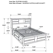 CoasterEssence 202701KE Briana - Wood Eastern King Storage Bookcase Bed - Black